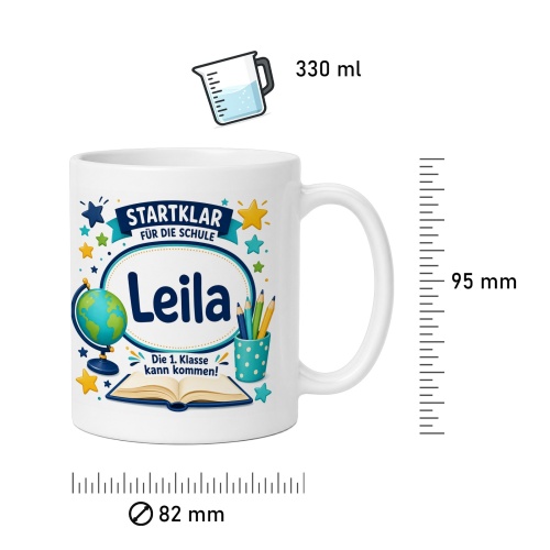 Tasse »Startklar für die Schule Leila«