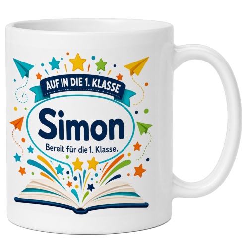 Tasse »Auf in die 1. Klasse Simon«