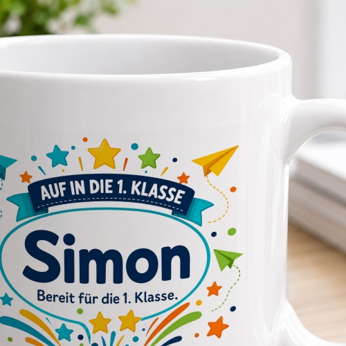 Tasse »Auf in die 1. Klasse Simon«