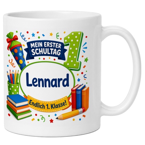 Tasse »Mein erster Schultag Lennard Endlich 1....