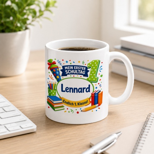 Tasse »Mein erster Schultag Lennard Endlich 1....