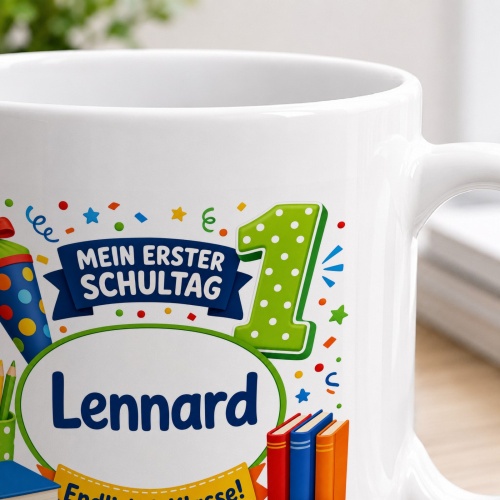 Tasse »Mein erster Schultag Lennard Endlich 1. Klasse!«