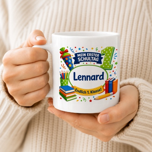 Tasse »Mein erster Schultag Lennard Endlich 1. Klasse!«