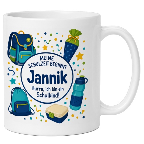 Tasse »Meine Schulzeit beginnt Jannik«
