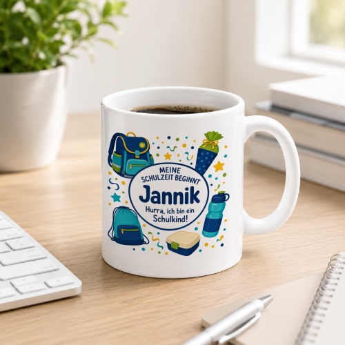 Tasse »Meine Schulzeit beginnt Jannik«