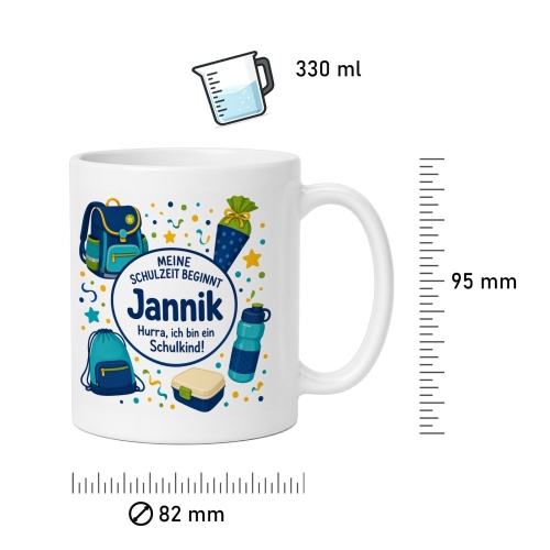 Tasse »Meine Schulzeit beginnt Jannik«