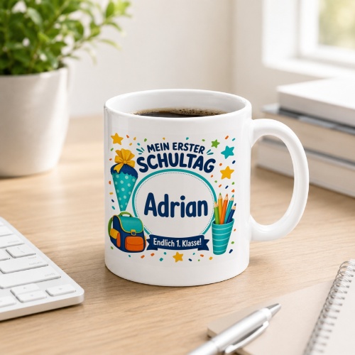 Tasse »Mein erster Schultag Adrian Endlich 1....
