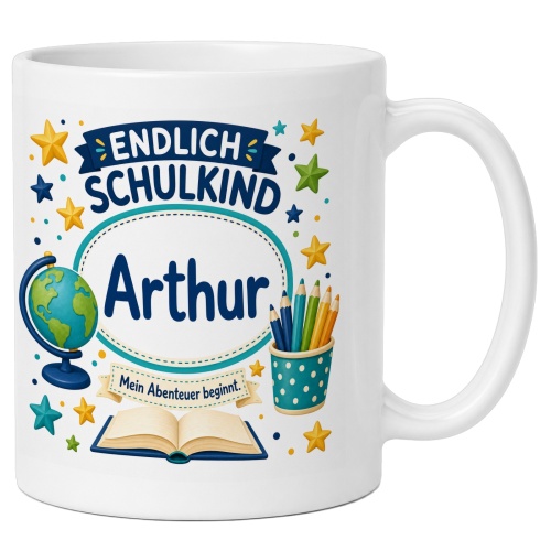 Tasse »Endlich Schulkind Arthur Mein Abenteuer...