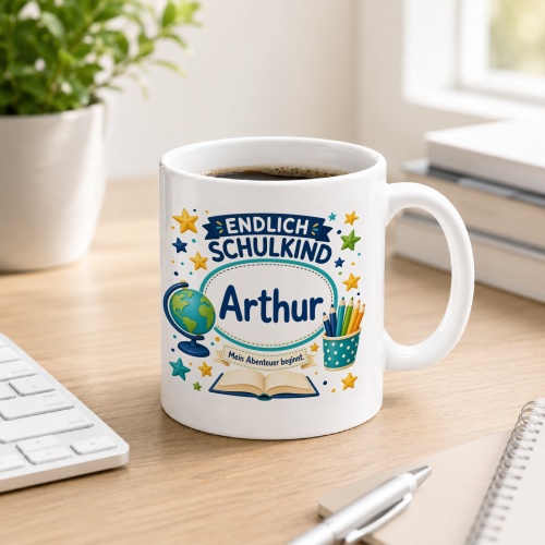 Tasse »Endlich Schulkind Arthur Mein Abenteuer...