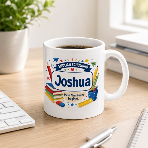 Tasse »Endlich Schulkind Joshua Mein Abenteuer...