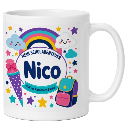 Tasse »Mein Schulabenteuer Nico Auf ins Abenteuer...
