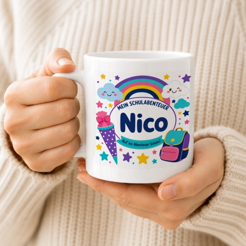 Tasse »Mein Schulabenteuer Nico Auf ins Abenteuer Schule!«