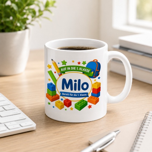 Tasse »Auf in die 1. Klasse Milo«