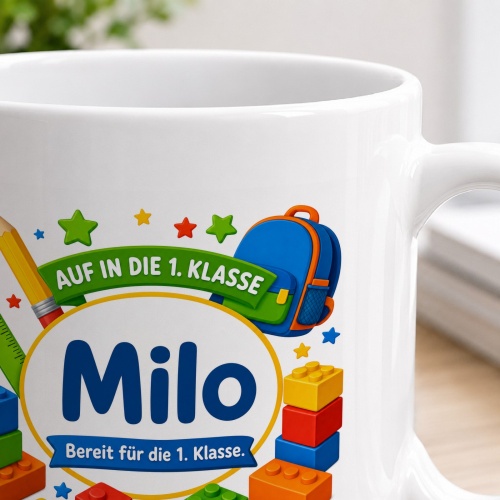 Tasse »Auf in die 1. Klasse Milo«