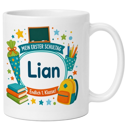 Tasse »Mein erster Schultag Liam Endlich 1....