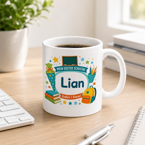 Tasse »Mein erster Schultag Liam Endlich 1. Klasse!«