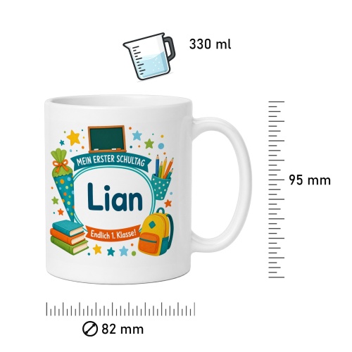 Tasse »Mein erster Schultag Liam Endlich 1. Klasse!«