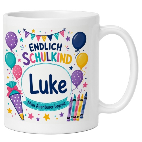 Tasse »Endlich Schulkind Luke Mein Abenteuer...