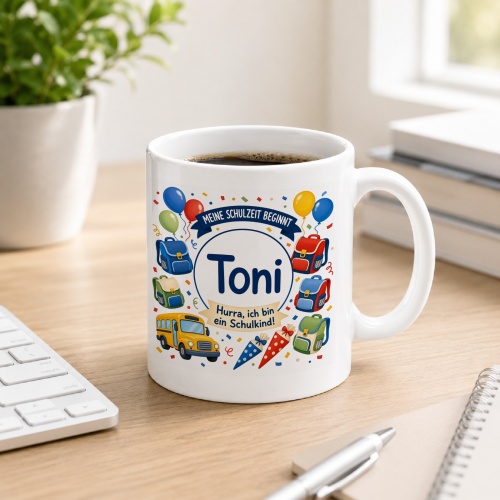 Tasse »Meine Schulzeit beginnt Toni«