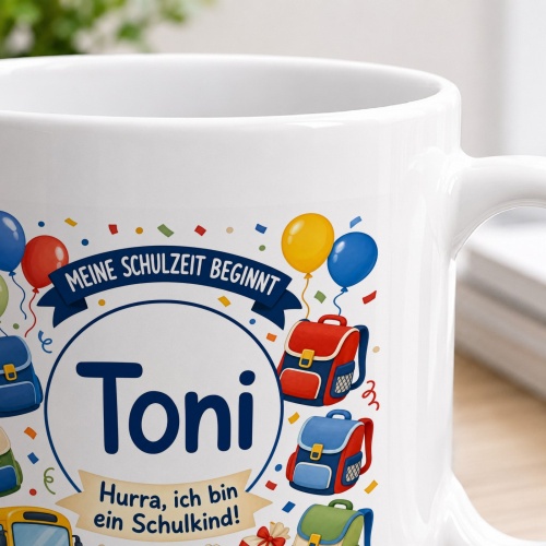 Tasse »Meine Schulzeit beginnt Toni«
