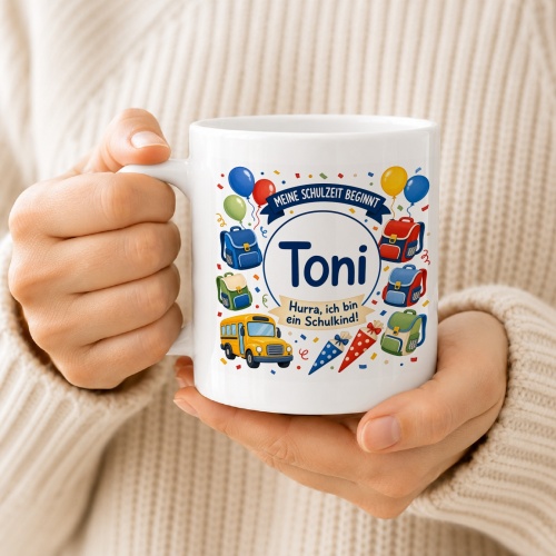Tasse »Meine Schulzeit beginnt Toni«