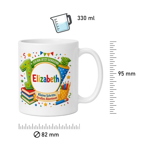 Tasse »Ich bin jetzt Schulkind Elizabeth«