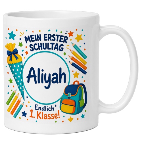 Tasse »Mein erster Schultag Aliyah Endlich 1....