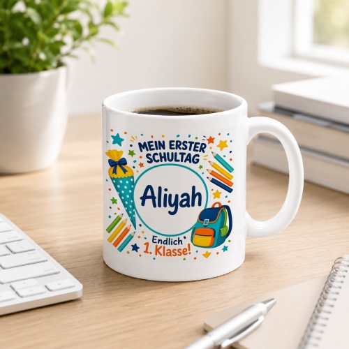 Tasse »Mein erster Schultag Aliyah Endlich 1....
