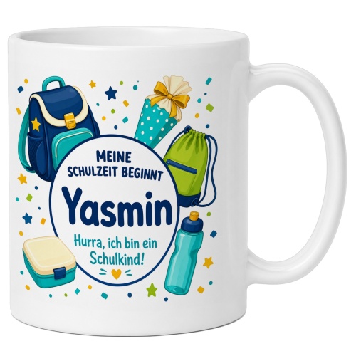 Tasse »Meine Schulzeit beginnt Yasmin«