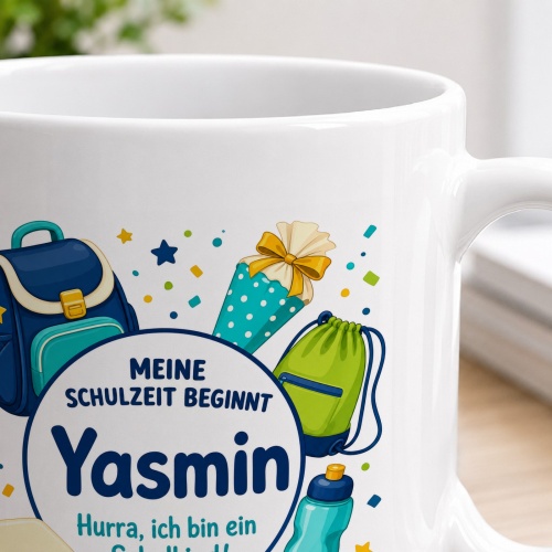 Tasse »Meine Schulzeit beginnt Yasmin«