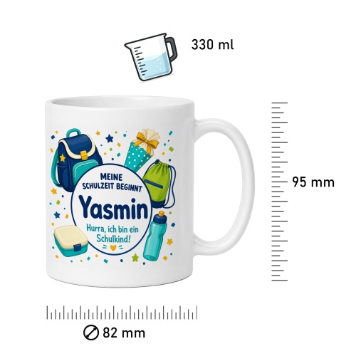 Tasse »Meine Schulzeit beginnt Yasmin«