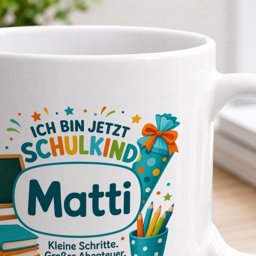 Tasse »Ich bin jetzt Schulkind Matti«