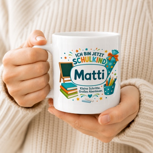Tasse »Ich bin jetzt Schulkind Matti«