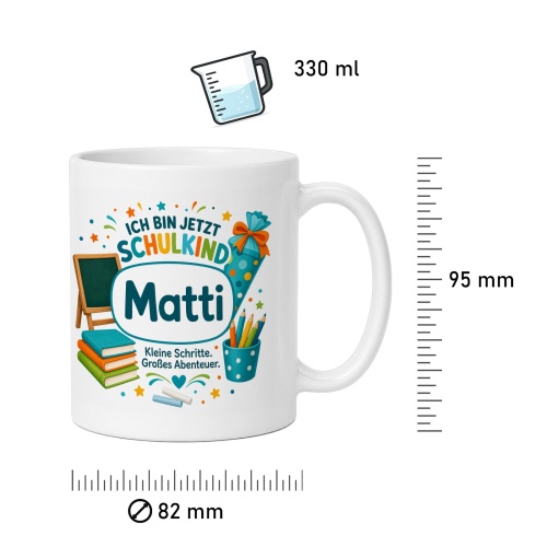 Tasse »Ich bin jetzt Schulkind Matti«