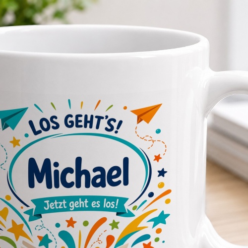 Tasse »Los gehts! Michael Jetzt geht es los!«