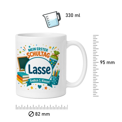 Tasse »Mein erster Schultag Lasse Endlich 1. Klasse!«