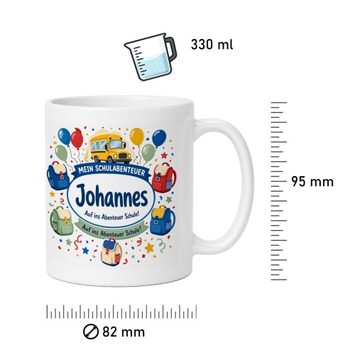 Tasse »Mein Schulabenteuer Johannes«