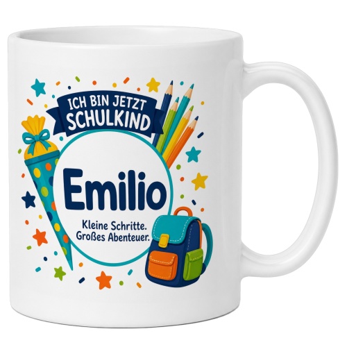 Tasse »Ich bin jetzt Schulkind Emilio«
