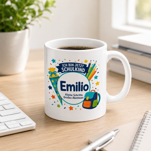 Tasse »Ich bin jetzt Schulkind Emilio«