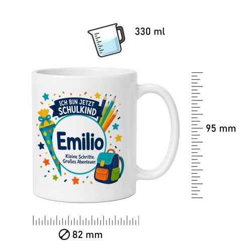 Tasse »Ich bin jetzt Schulkind Emilio«