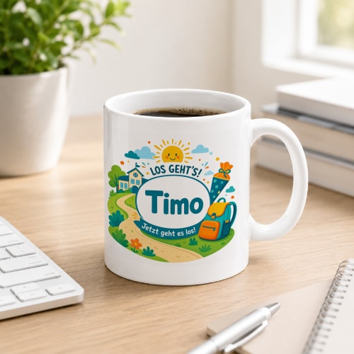 Tasse »Los gehts! Timo Jetzt geht es los!«