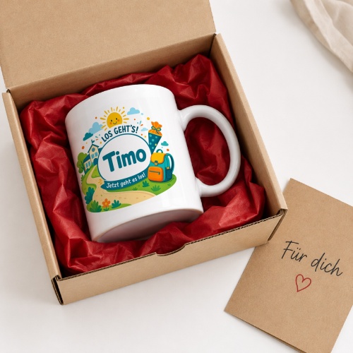 Tasse »Los gehts! Timo Jetzt geht es los!«