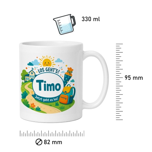 Tasse »Los gehts! Timo Jetzt geht es los!«