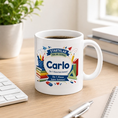 Tasse »Carlo Die 1. Klasse kann kommen!«
