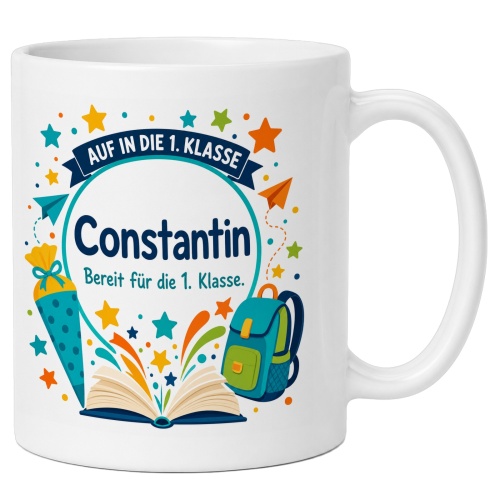 Tasse »Auf in die 1. Klasse Constantin«