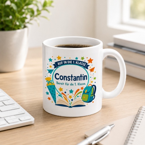 Tasse »Auf in die 1. Klasse Constantin«