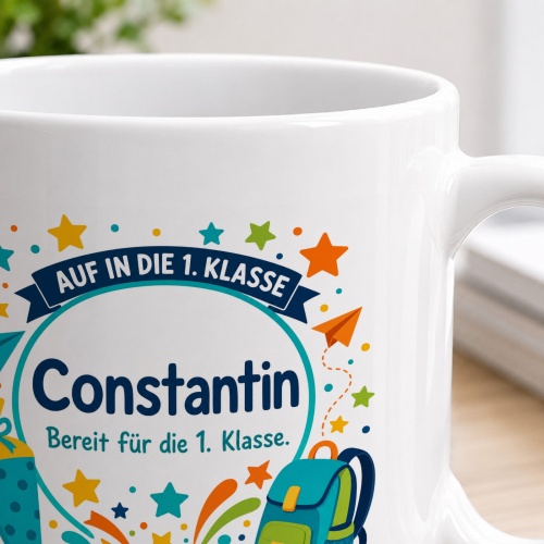 Tasse »Auf in die 1. Klasse Constantin«