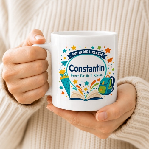 Tasse »Auf in die 1. Klasse Constantin«