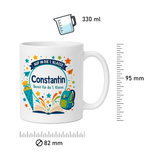 Tasse »Auf in die 1. Klasse Constantin«