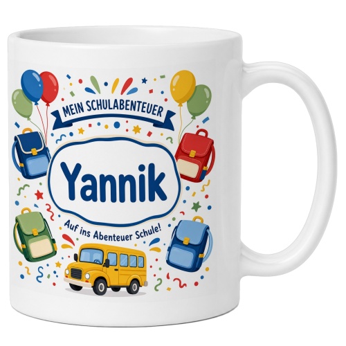 Tasse »Mein Schulabenteuer Yannik«